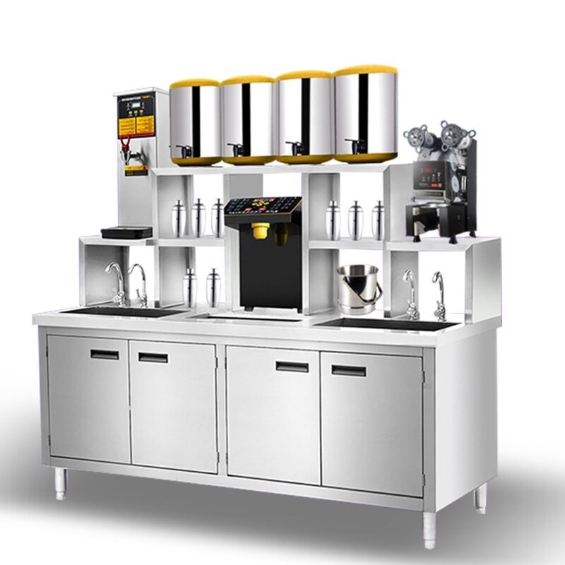 Drink Station Manufacturer - 1.8M Customizable Milk Tea Juice Bar Counter