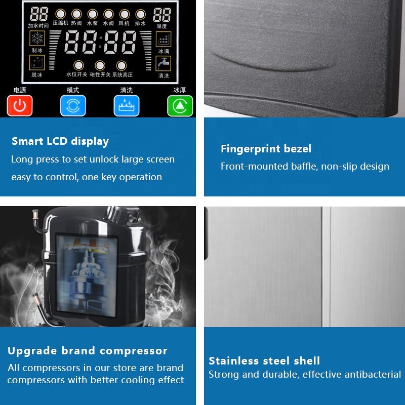 Commercial Ice Cube Maker Factory - 250kg/24h Counter Top Ice Making Machine