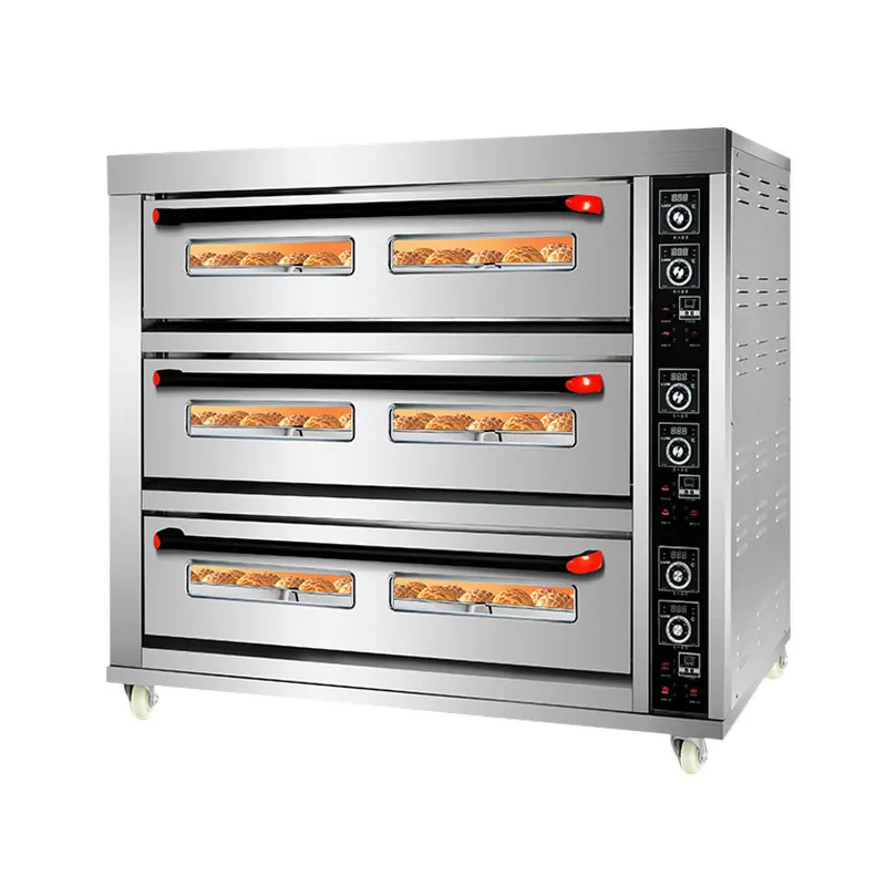 Commercial Oven Manufacturer - 3 Deck 9 Tray Electric Pizza Bread Oven