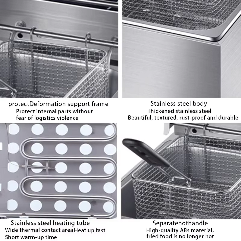 Commercial Deep Fryer Manufacturer - 6L Stainless Steel Easy Operate Electric Fryer