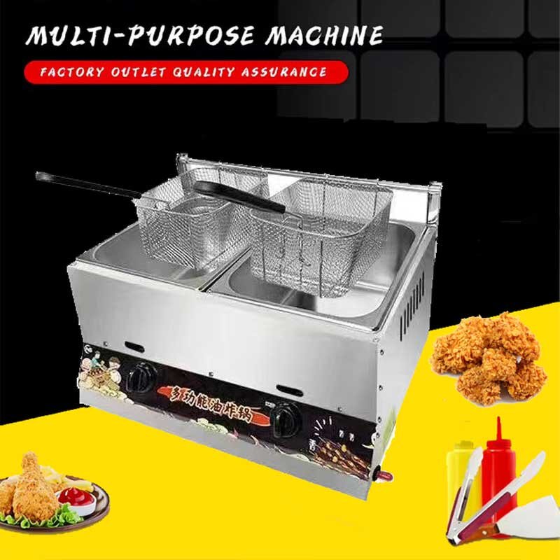 Deep Fryer Factory - 10L+10L Double Tank Gas Fryer for Home Kitchen