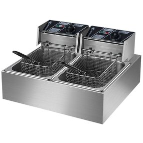 Commercial Deep Fryer Manufacturer - Double Cylinder Electric Fried Food Machine