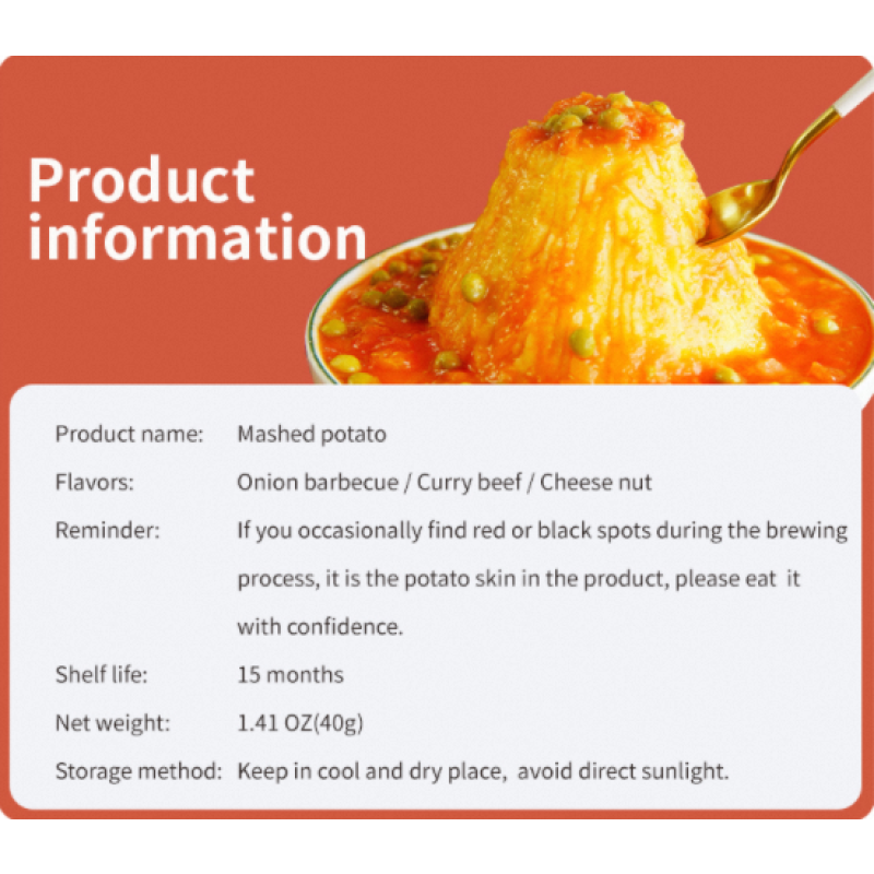 Onion Barbecue Flavor Nutritional Breakfast Instant Delicious Instant Mashed Potato