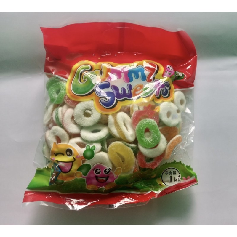 1kg Gelatin Fruit-flavored Colored Gummies Various Sweet Flavors in Bulk Box Certified Halal Cartoon Pattern Chewing Gum