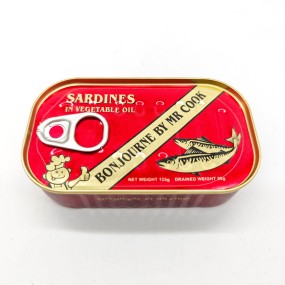 Factory Price Good Canned Sardine in Vegetable Oil 125g Sardine Canned Fish