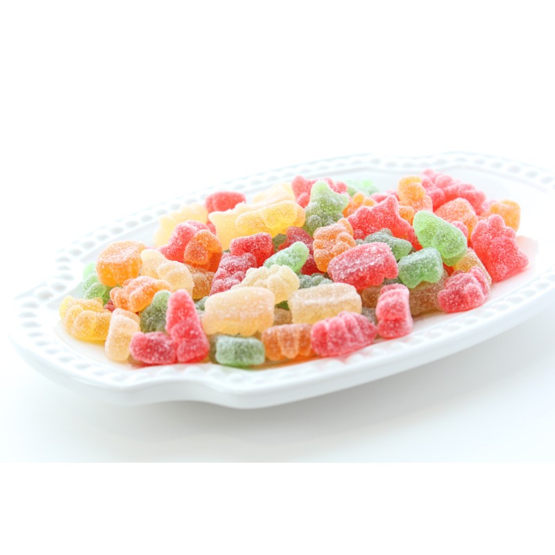 Certified Halal Fruit-Flavored Sour Sweet Gummy Juice Fudge Colored Soft Texture Variety Pattern Sugar-Filled Fruit-Bag Bulk
