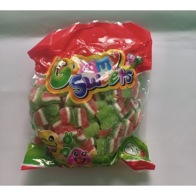 1kg Gelatin Fruit-flavored Colored Gummies Various Sweet Flavors in Bulk Box Certified Halal Cartoon Pattern Chewing Gum