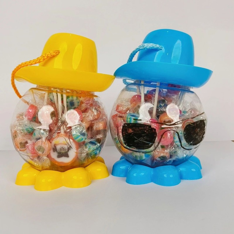 OEM Custom Kids Lollipop Original Fruity Flavored Hard Candy Cartoon Stick Pattern Sweet Taste Sugar Ingredients Bulk Box Bag