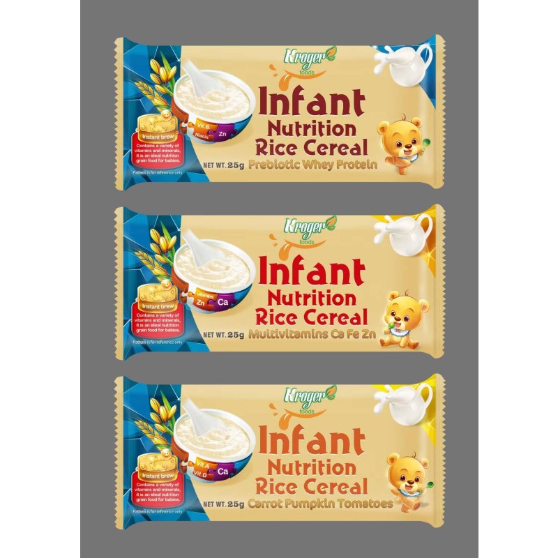 25g Dry Baby Breakfast Milk Powder Nutrition Ready-to-eat Rice Bags of Healthy Food