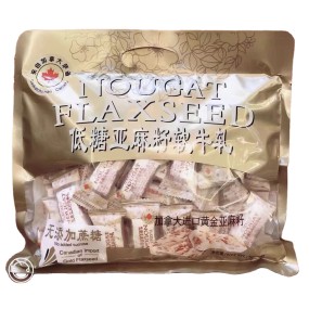 500g No Added Sucrose Low Sugar Flaxseed Hot Selling Snack Hand Made Peanut Nougat Candy Nougat