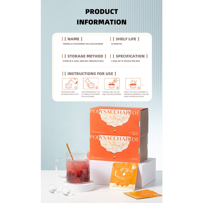 High Quality Healthy Food 92% Purity Tremella Fuciformis Polysaccharides Good Material for Food & Beverage