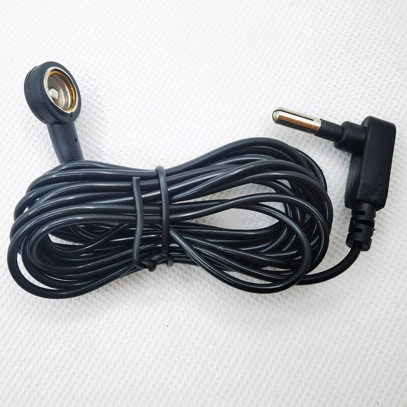 PU ESD Grounding Cord Supplier - Black White with Vertical US Plug