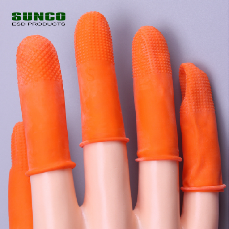 Anti-Slip Finger Cots Manufacturer - Orange Industrial Latex Antistatic