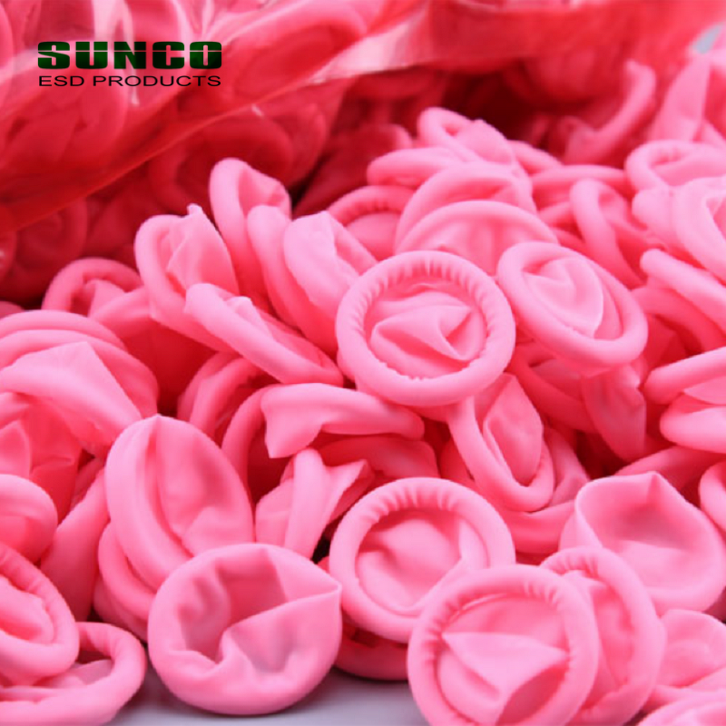 Natural Latex ESD Finger Cots Supplier - Pink for Semi-Conductor Cleanroom