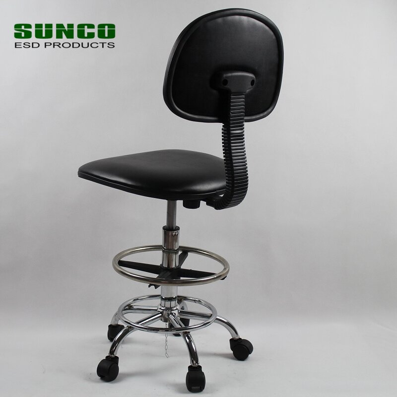 Laboratory ESD Chair Manufacturer - Anti Static PU Leather Conductive Chain