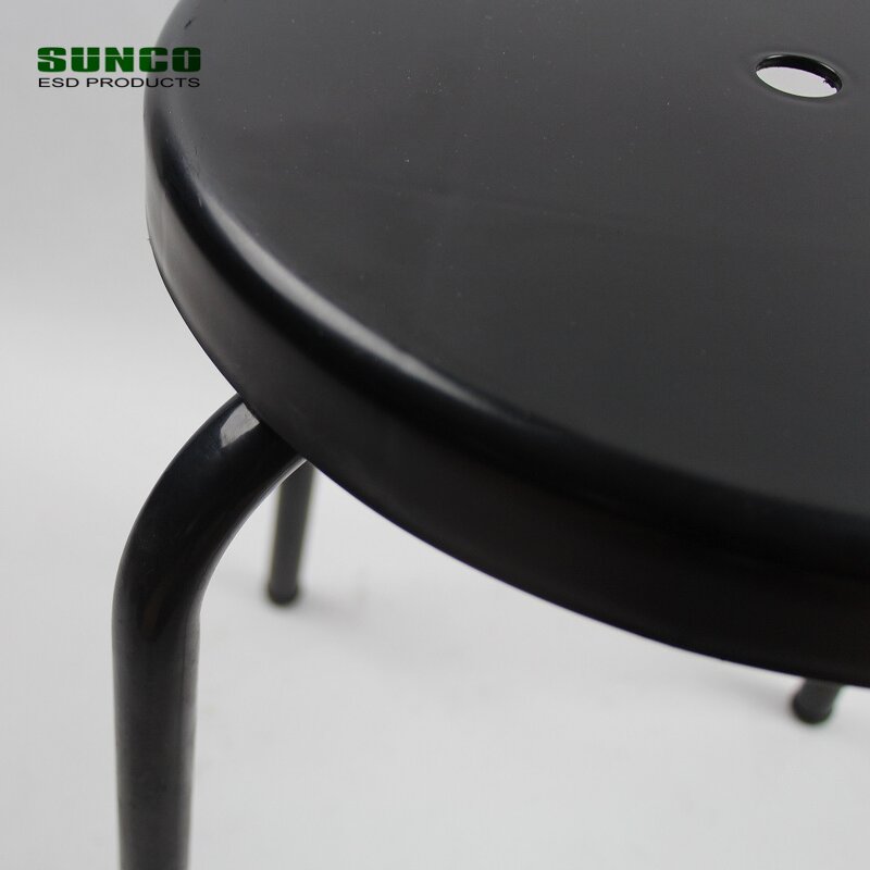 Plastic ESD Stool Manufacturer - Black Round Anti-static Chairs Wholesale