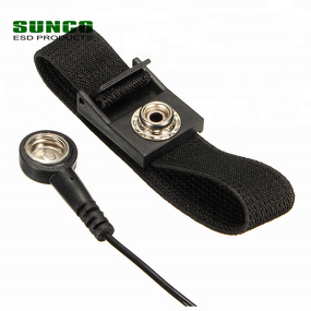 Black ESD Wrist Strap Manufacturer - with 6ft-12ft PU Grounding Cord