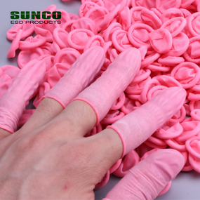Natural Latex ESD Finger Cots Supplier - Pink for Semi-Conductor Cleanroom