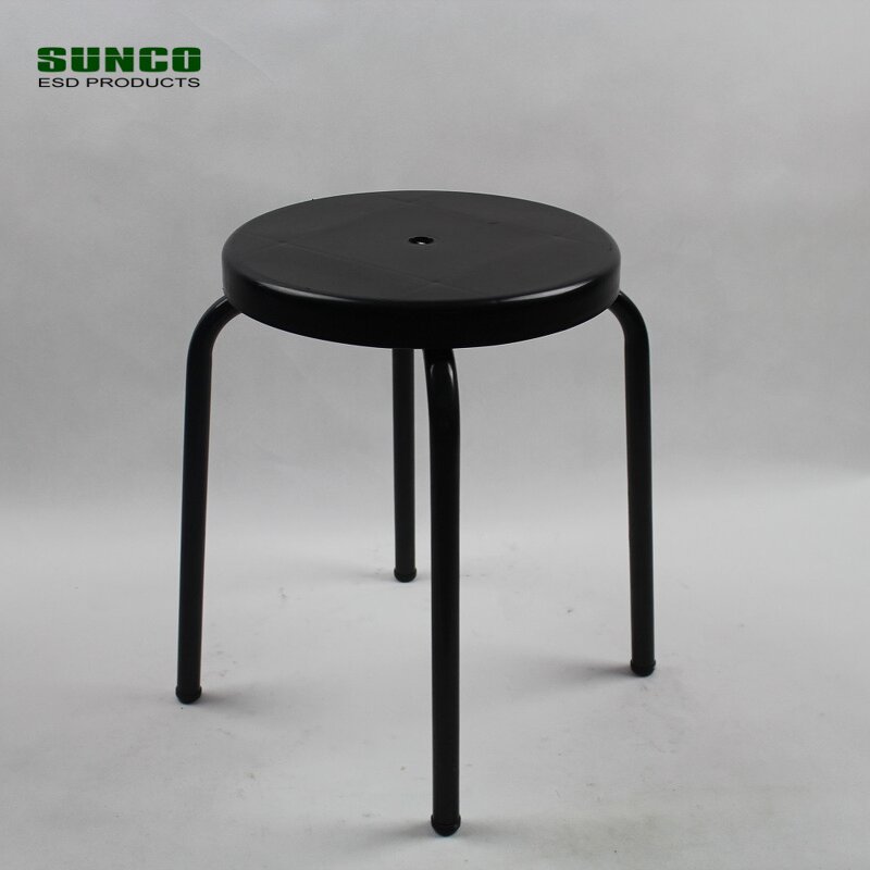 Plastic ESD Stool Manufacturer - Black Round Anti-static Chairs Wholesale