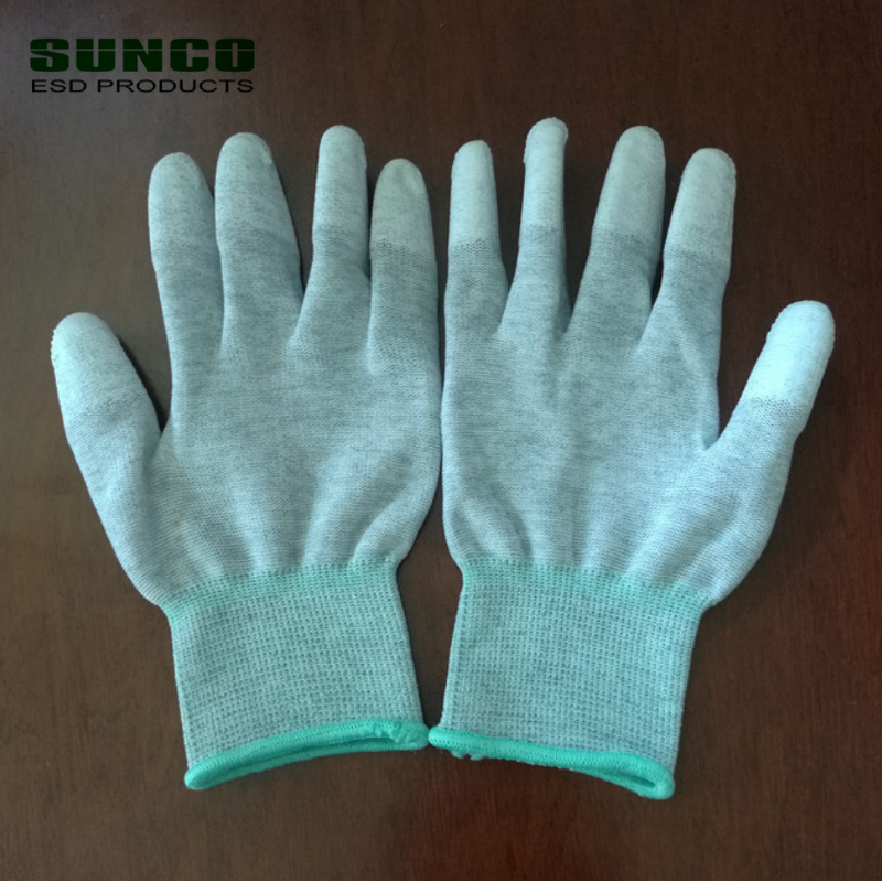 ESD Gloves Factory - PU Finger Coated Antistatic Nylon Resistant
