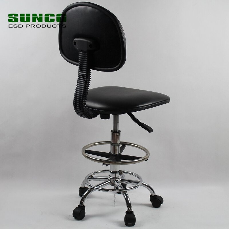 Laboratory ESD Chair Manufacturer - Anti Static PU Leather Conductive Chain