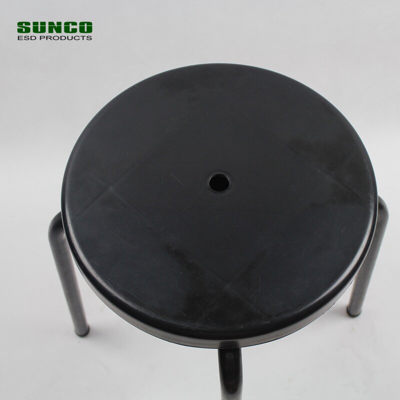 Plastic ESD Stool Manufacturer - Black Round Anti-static Chairs Wholesale