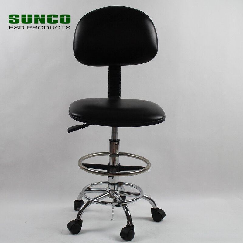 Laboratory ESD Chair Manufacturer - Anti Static PU Leather Conductive Chain