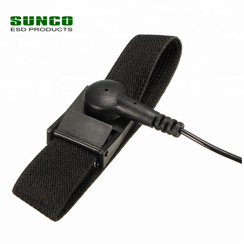 Black ESD Wrist Strap Manufacturer - with 6ft-12ft PU Grounding Cord