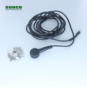 ESD Grounding Coil Cord Supplier - with Press Button and Clip for Station