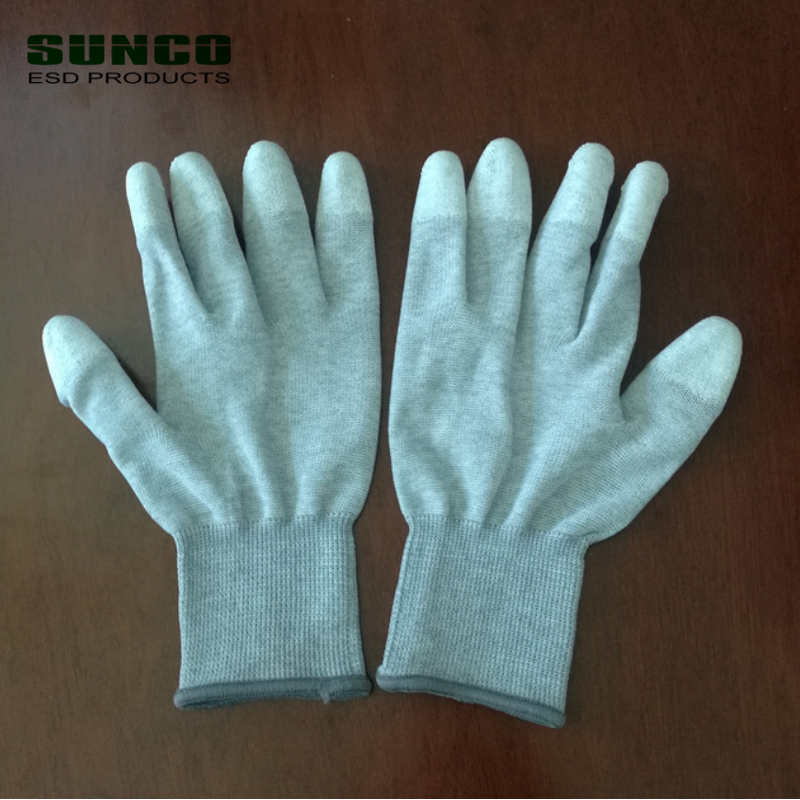 ESD Gloves Factory - PU Finger Coated Antistatic Nylon Resistant