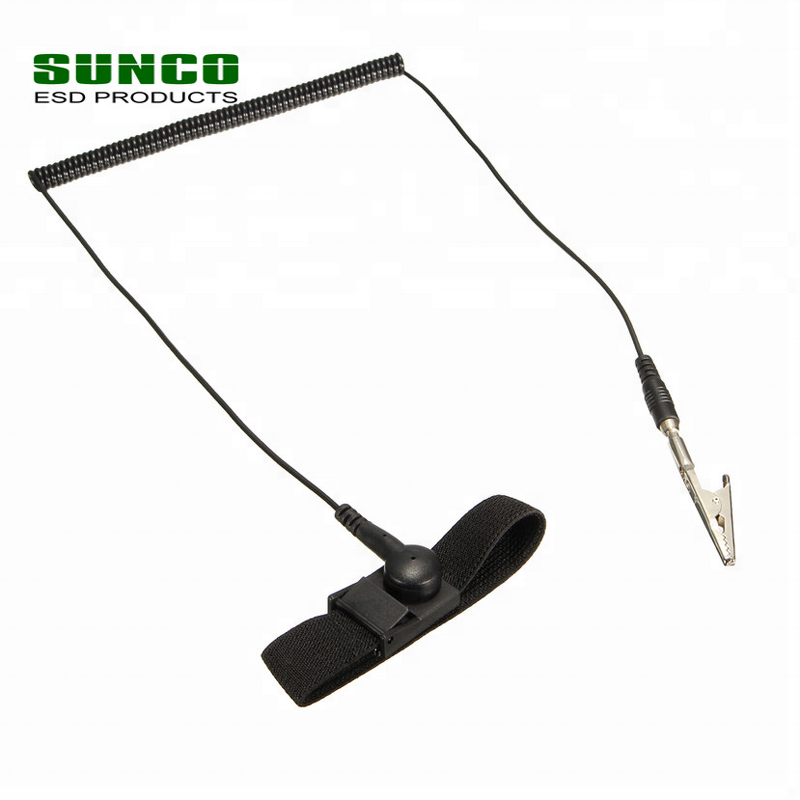 Black ESD Wrist Strap Manufacturer - with 6ft-12ft PU Grounding Cord