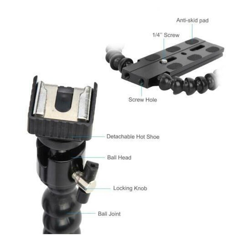 Flash Mount Bracket Factory - Flexible Dual Twin-arm Hot Shoe Camera Mount