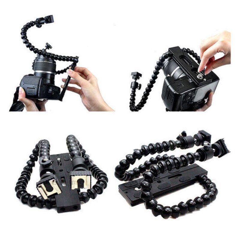 Flash Mount Bracket Factory - Flexible Dual Twin-arm Hot Shoe Camera Mount