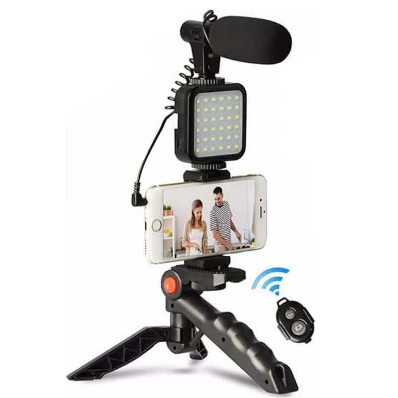 Vlog Tripod Kit Supplier - with Microphone and LED Light for Live Broadcast