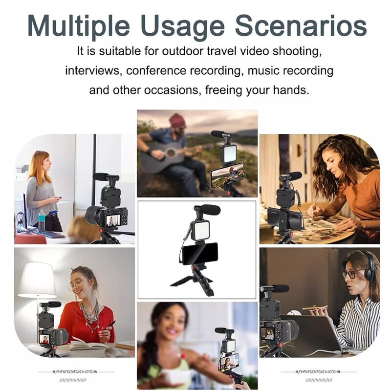Vlog Tripod Kit Supplier - with Microphone and LED Light for Live Broadcast