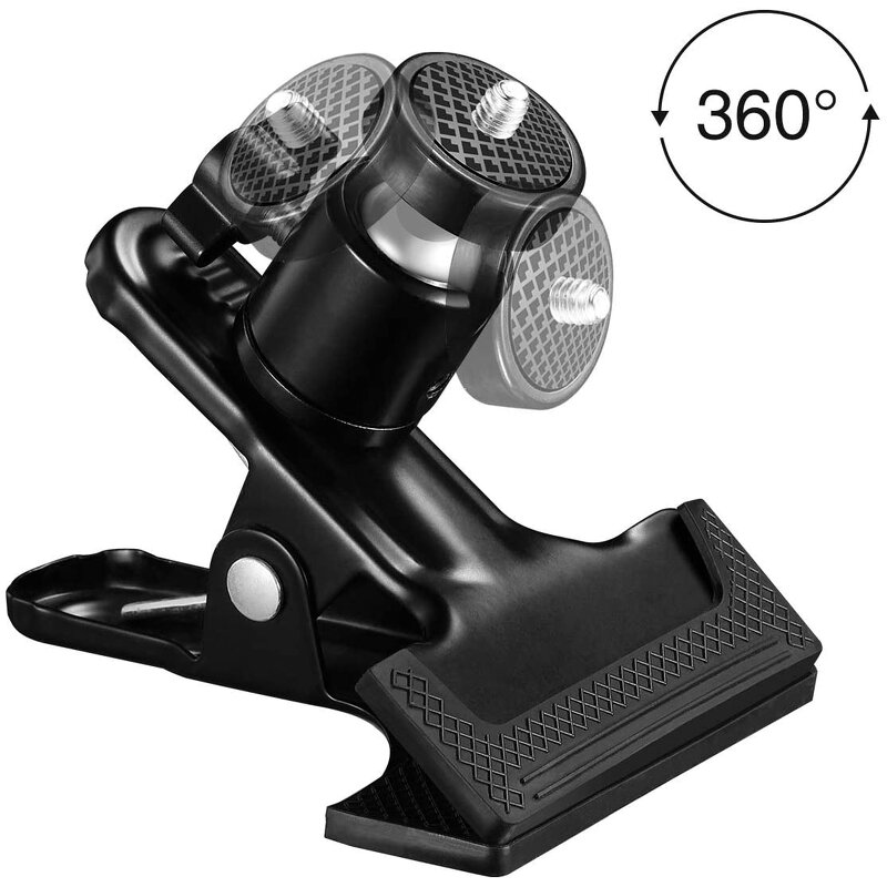 Tripod Clip Clamp Factory - Multi-Function 360 Swivel Ball-Head 1/4" Thread