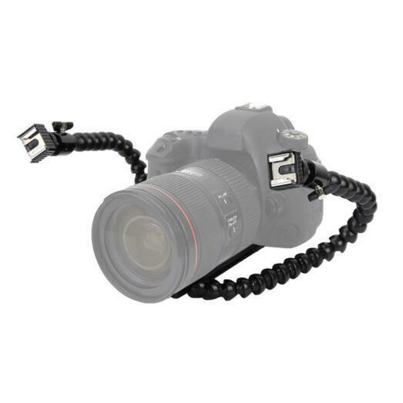 Flash Mount Bracket Factory - Flexible Dual Twin-arm Hot Shoe Camera Mount