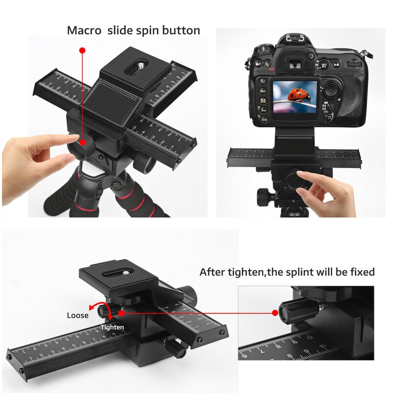 Macro Focusing Rail Manufacturer - 4 Way Slider Close-up Shooting for DSLR