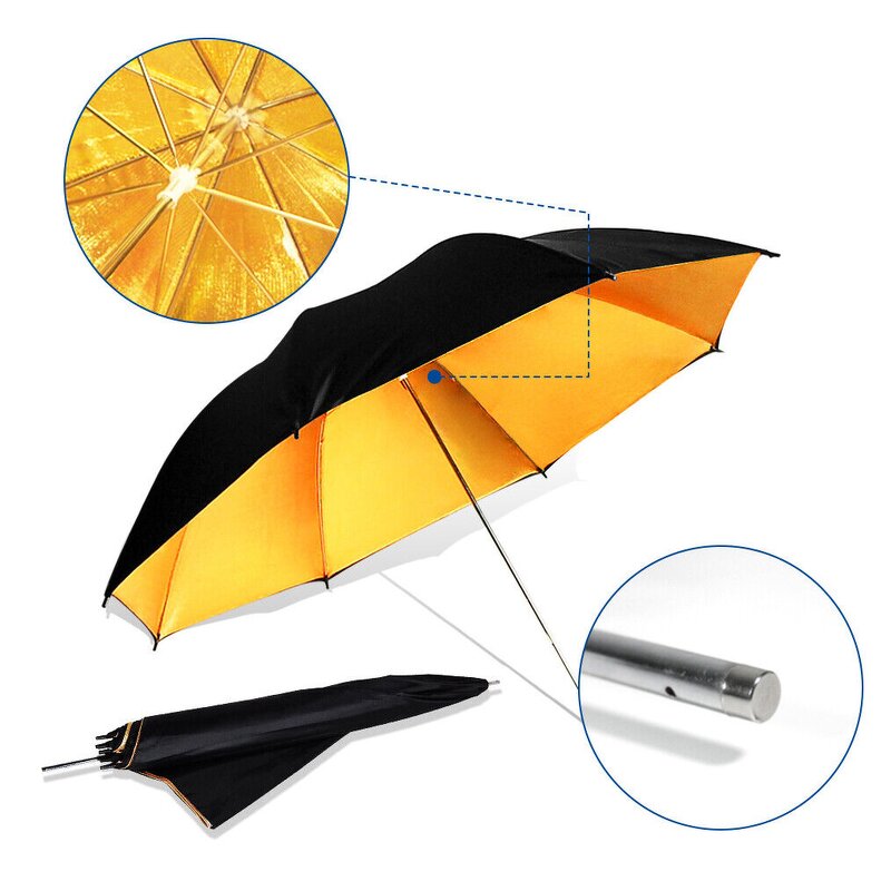 Photo Studio Umbrella Factory - Custom Black/gold Double Layer Warm Light Soft