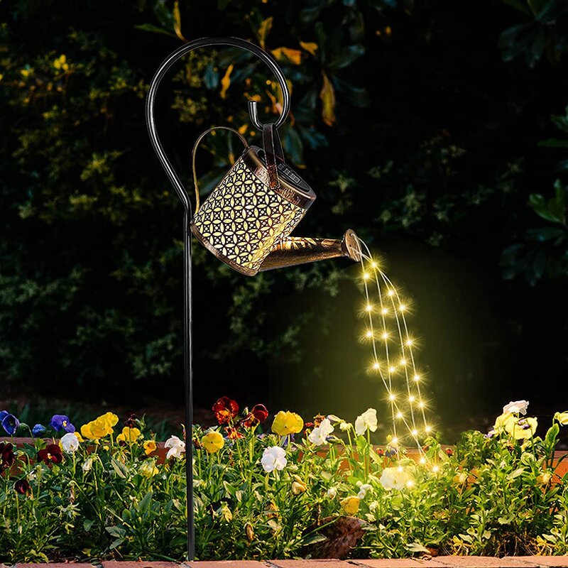 Solar LED Light Manufacturer - Watering Can Warm Light with Hook Garden Outdoor