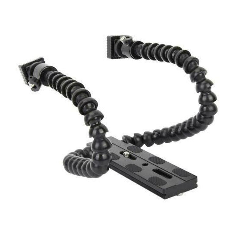 Flash Mount Bracket Factory - Flexible Dual Twin-arm Hot Shoe Camera Mount