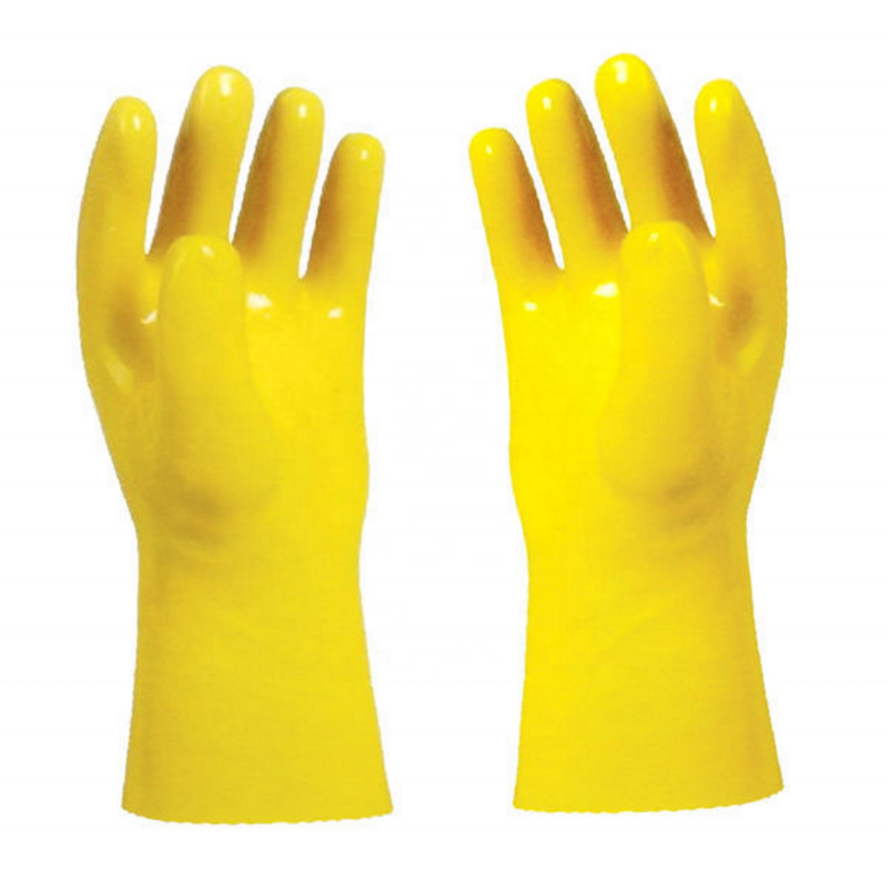 Anti Skid Gloves Factory - GC5008 Orange PVC Granule Durable Rubber Fishing