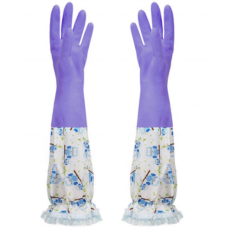 PVC Gloves Factory - GC2001 Warming Fleece Lined Rubber Gloves Wholesale