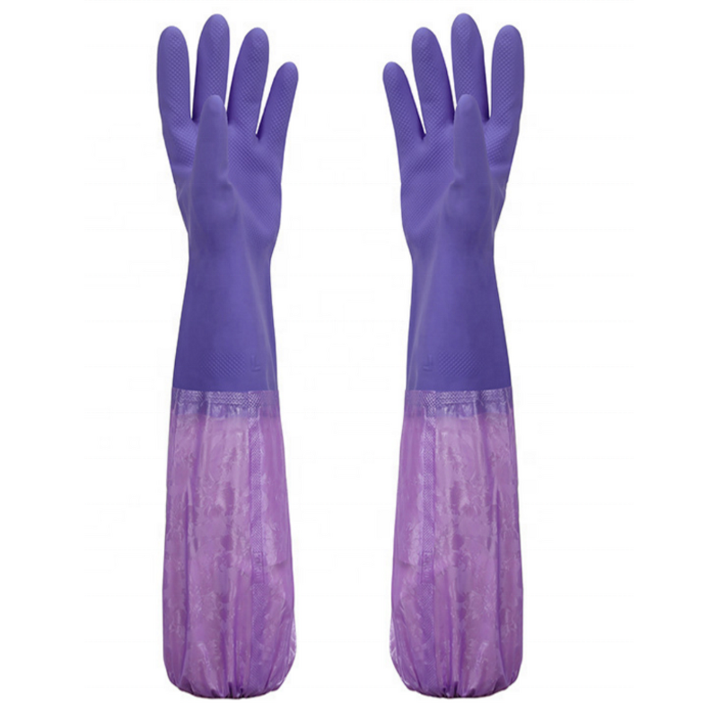 Household Gloves Supplier - GC2003 PVC Rubber Long Sleeves Gardening Cleaning