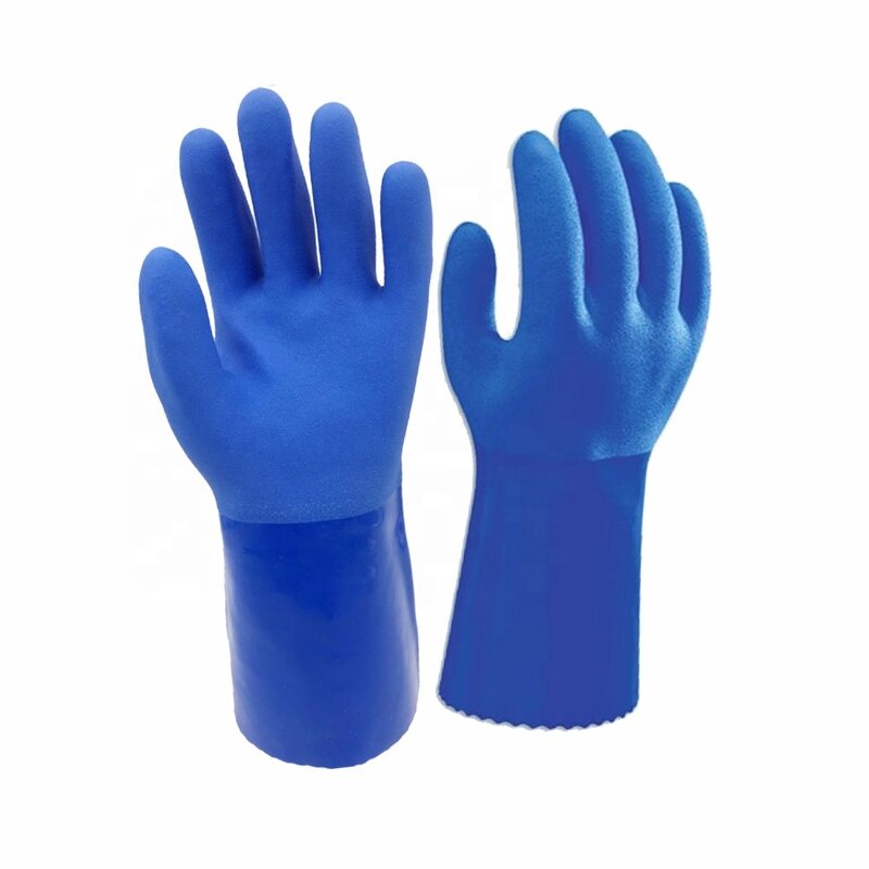 Anti Skid Gloves Factory - GC5008 Orange PVC Granule Durable Rubber Fishing