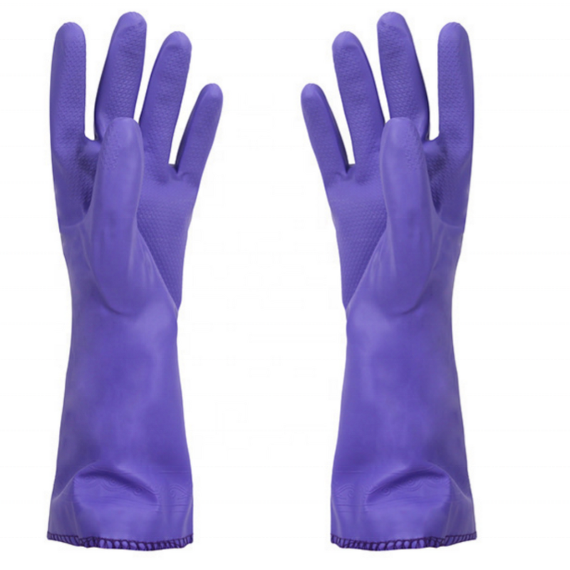 PVC Gloves Factory - GC2001 Warming Fleece Lined Rubber Gloves Wholesale