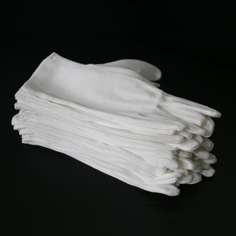 Photo Gloves Supplier - Customized White Cotton for Cosmetic Jewelry Inspection