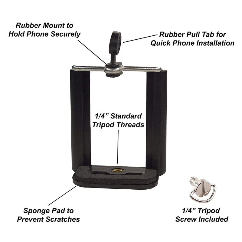 Phone Tripod Mount Adapter Factory - Compatible Universal Clamp Attachment
