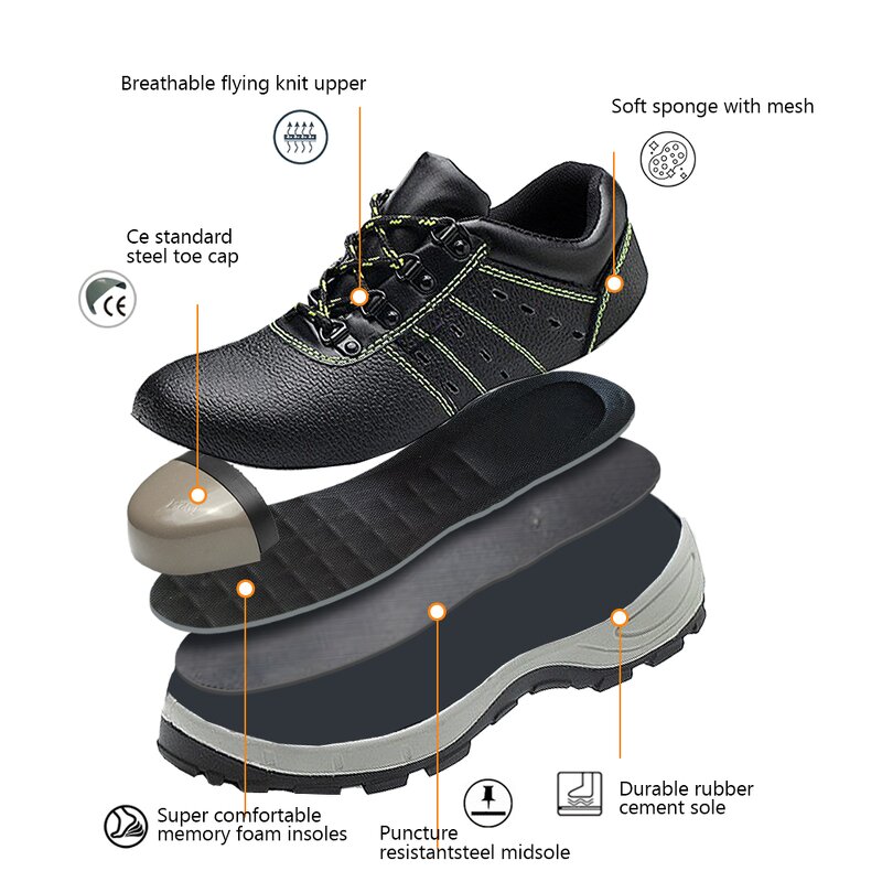 Steel Toe Cap Shoes Manufacturer - Men's Groundwork Light Weight Leather Work