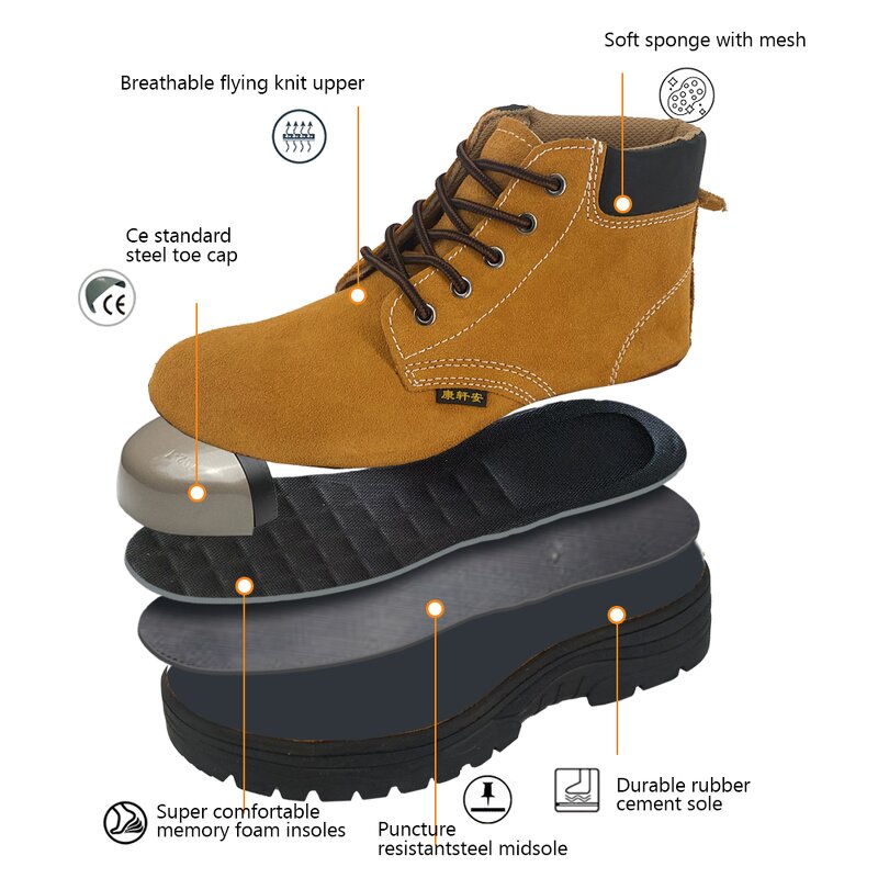 Winter Safety Boots Supplier - SAILGOOD Construction Keep Warm Cow Leather Men's